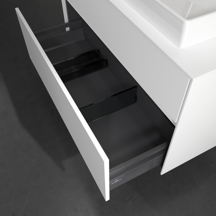 Villeroy & Boch Collaro Waschtischunterschrank 100 x 54,8 cm mit 2 Auszügen und LED Licht, für WT mittig