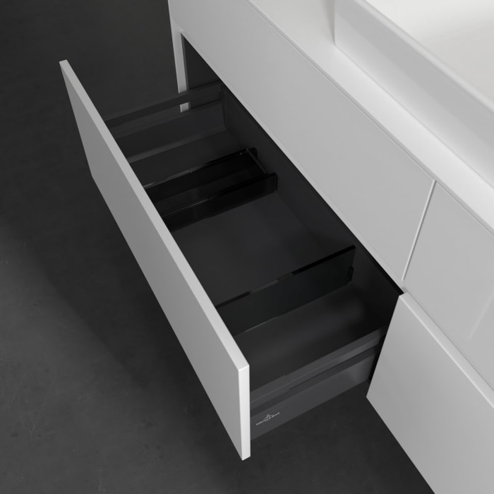 Villeroy & Boch Collaro Waschtischunterschrank 160 x 54,8 cm mit 4 Auszügen und LED Licht, für WT rechts