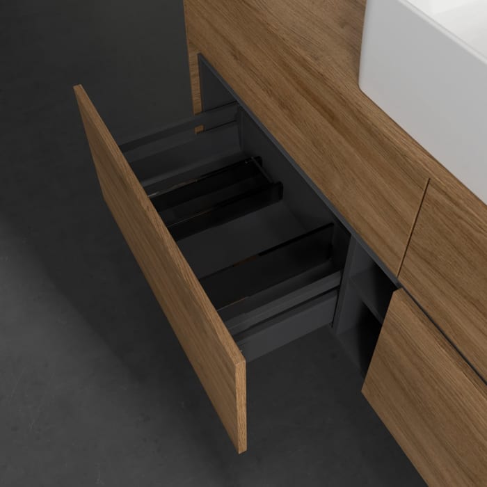 Villeroy & Boch Collaro Waschtischunterschrank 140 x 54,8 cm mit 4 Auszügen, für WT mittig