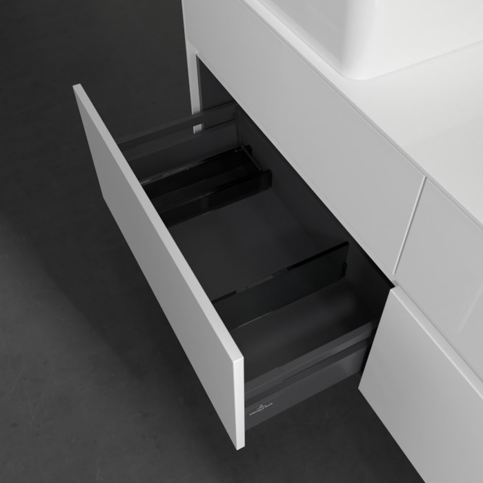 Villeroy & Boch Collaro Waschtischunterschrank 140 x 54,8 cm mit 4 Auszügen und LED Licht, für WT beidseitig