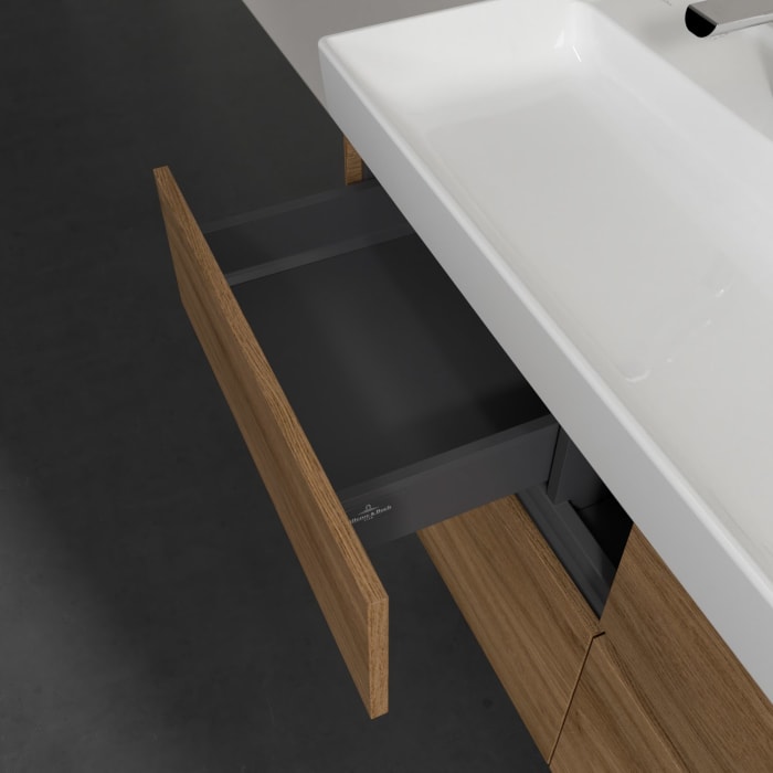 Villeroy & Boch Collaro Waschtischunterschrank 115,4 x 54,6 cm mit 4 Auszügen und LED Licht