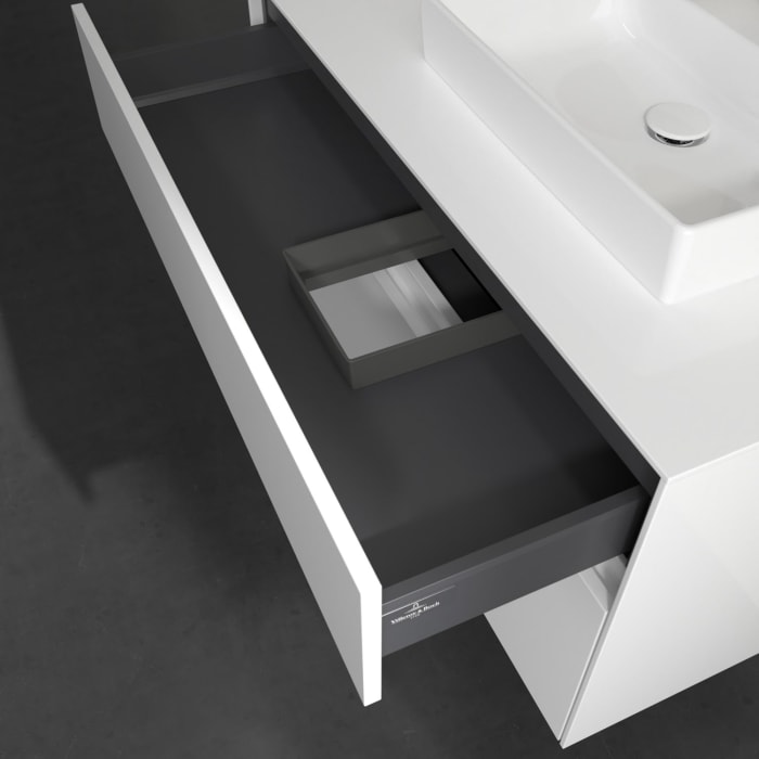 Villeroy & Boch Collaro Waschtischunterschrank 100 x 54,8 cm mit 2 Auszügen und LED Licht, für WT rechts