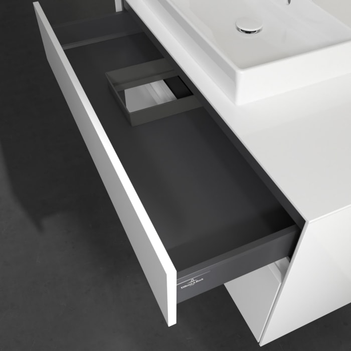 Villeroy & Boch Collaro Waschtischunterschrank 100 x 54,8 cm mit 2 Auszügen und LED Licht, für WT links