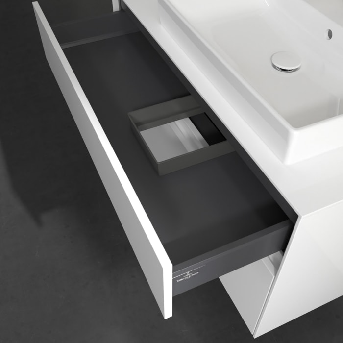 Villeroy & Boch Collaro Waschtischunterschrank 100 x 54,8 cm mit 2 Auszügen und LED Licht, für WT rechts