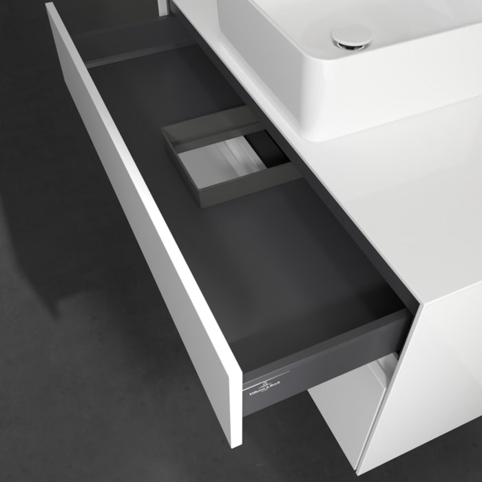 Villeroy & Boch Collaro Waschtischunterschrank 100 x 54,8 cm mit 2 Auszügen und LED Licht, für WT mittig