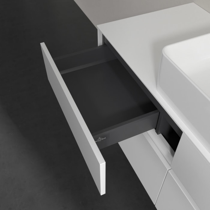 Villeroy & Boch Collaro Waschtischunterschrank 120 x 54,8 cm mit 4 Auszügen und LED Licht, für WT mittig