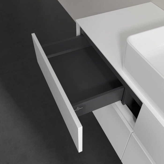 Villeroy & Boch Collaro Waschtischunterschrank 120 x 54,8 cm mit 4 Auszügen und LED Licht, für WT mittig