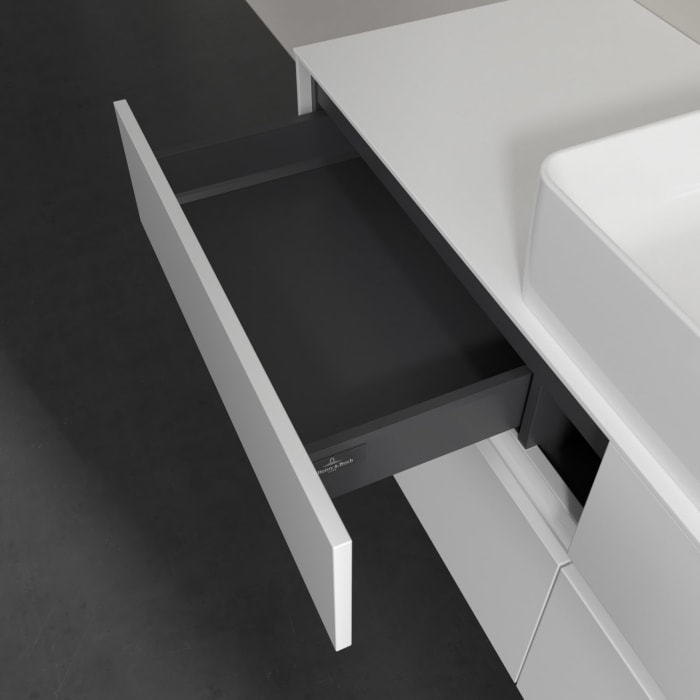 Villeroy & Boch Collaro Waschtischunterschrank 140 x 54,8 cm mit 4 Auszügen und LED Licht, für WT mittig