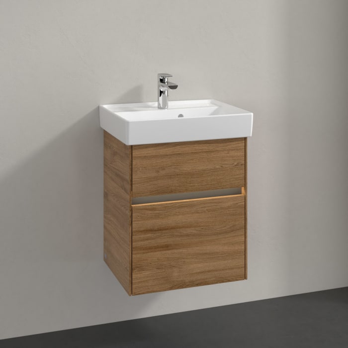 Villeroy & Boch Collaro Waschtischunterschrank 46 x 54,6 cm mit 2 Auszügen und LED Licht