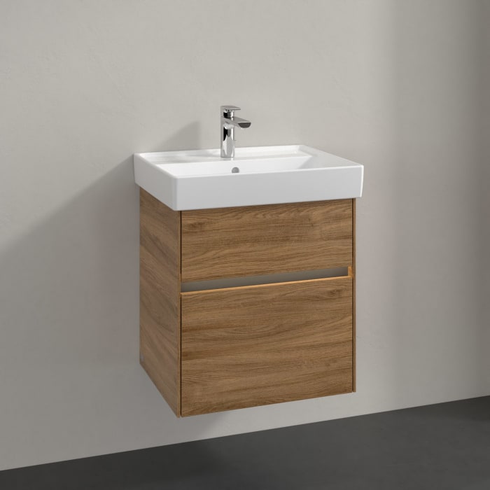 Villeroy & Boch Collaro Waschtischunterschrank 51 x 54,6 cm mit 2 Auszügen und LED Licht