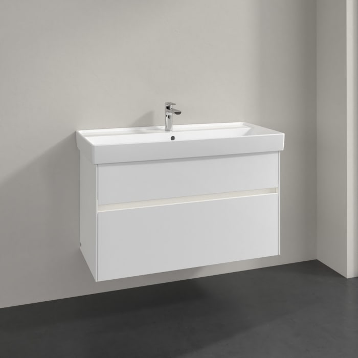 Villeroy & Boch Collaro Waschtischunterschrank 95,4 x 54,6 cm mit 2 Auszügen und LED Licht