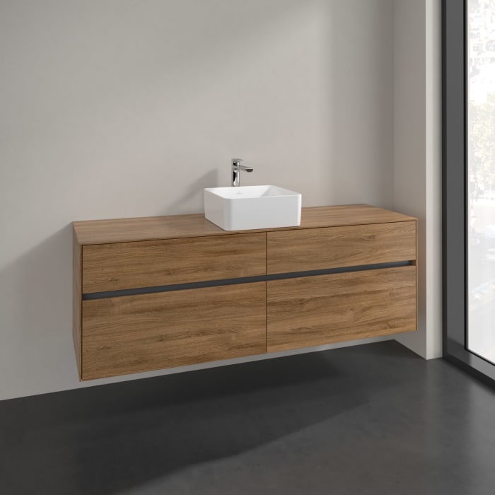 Villeroy & Boch Collaro Waschtischunterschrank 160 x 54,8 cm mit 4 Auszügen, für WT mittig