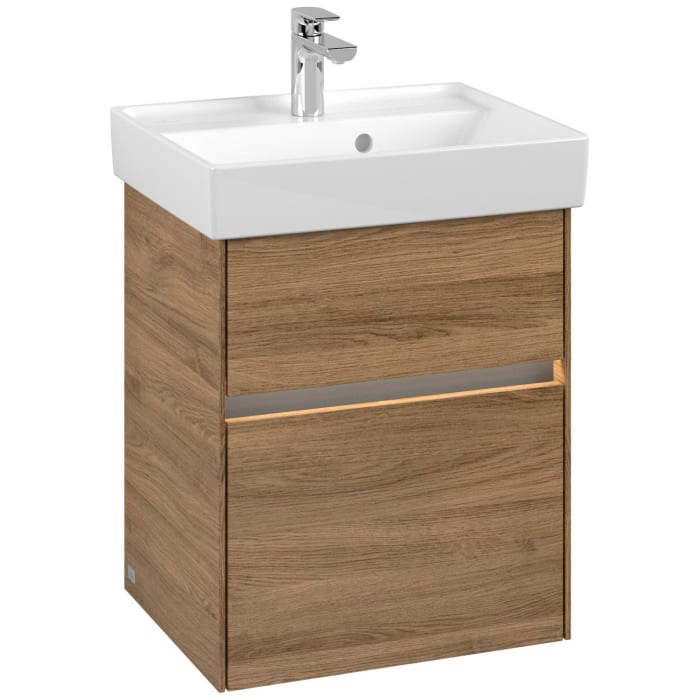 Villeroy & Boch Collaro Waschtischunterschrank 46 x 54,6 cm mit 2 Auszügen und LED Licht
