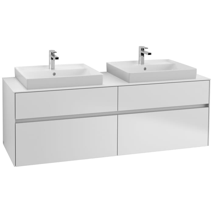 Villeroy & Boch Collaro Waschtischunterschrank 160 x 54,8 cm mit 4 Auszügen und LED Licht, für WT beidseitig