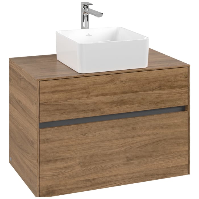 Villeroy & Boch Collaro Waschtischunterschrank 80 x 54,8 cm mit 2 Auszügen, für WT mittig