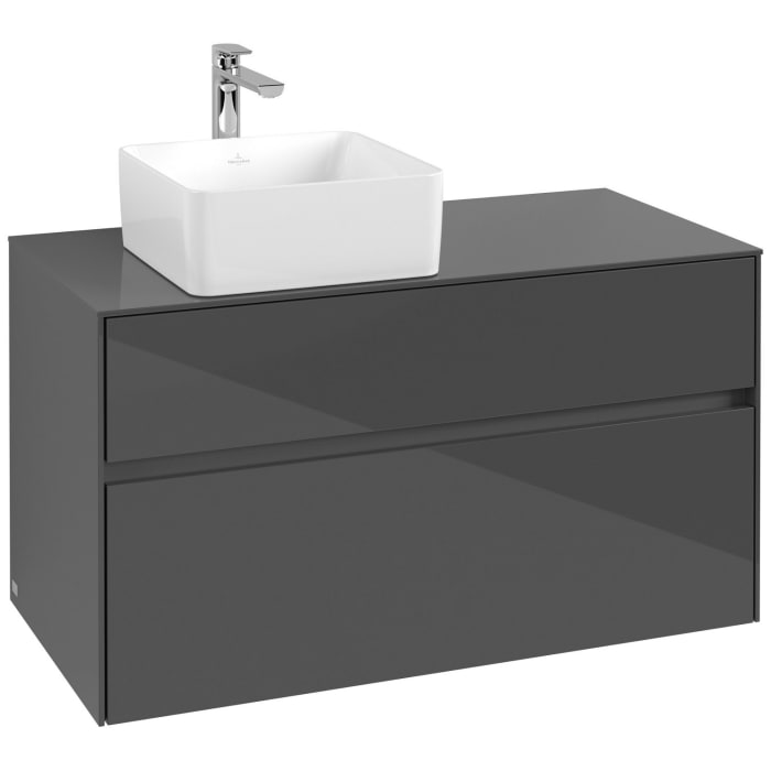 Villeroy & Boch Collaro Waschtischunterschrank 100 x 54,8 cm mit 2 Auszügen, für WT links