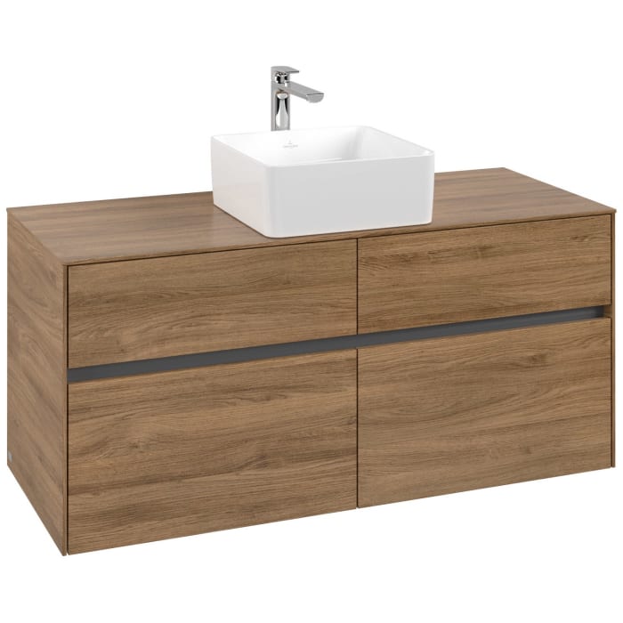 Villeroy & Boch Collaro Waschtischunterschrank 120 x 54,8 cm mit 4 Auszügen, für WT mittig