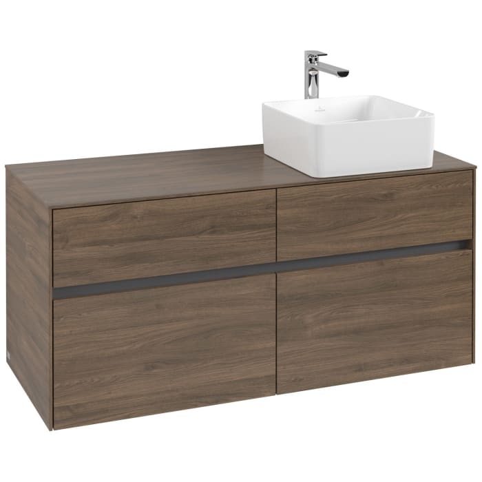 Villeroy & Boch Collaro Waschtischunterschrank 120 x 54,8 cm mit 4 Auszügen, für WT rechts