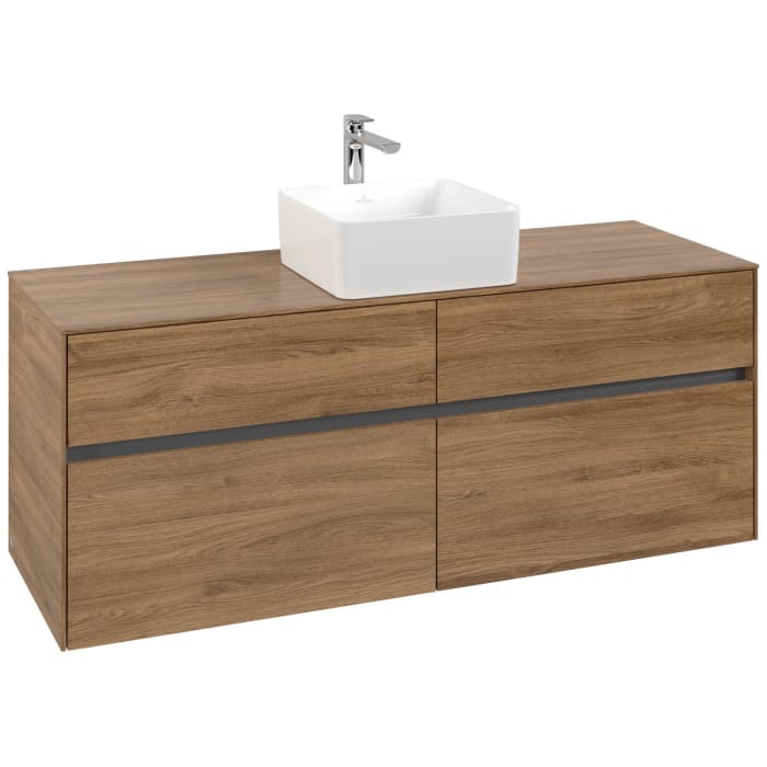 Villeroy & Boch Collaro Waschtischunterschrank 140 x 54,8 cm mit 4 Auszügen, für WT mittig