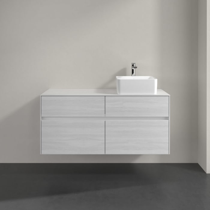 Villeroy & Boch Collaro Waschtischunterschrank 120 x 54,8 cm mit 4 Auszügen und LED Licht, für WT rechts