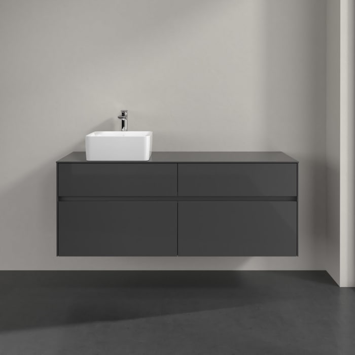 Villeroy & Boch Collaro Waschtischunterschrank 140 x 54,8 cm mit 4 Auszügen, für WT links