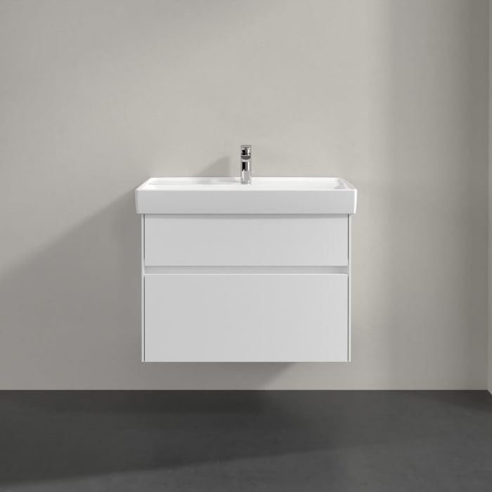 Villeroy & Boch Collaro Waschtischunterschrank 75,4 x 54,6 cm mit 2 Auszügen und LED Licht