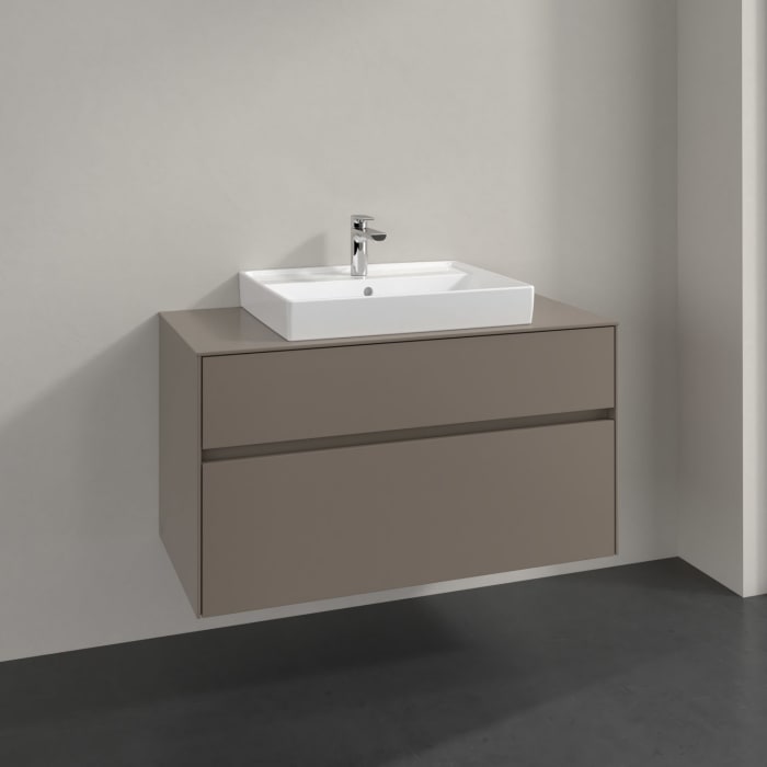 Villeroy & Boch Collaro Waschtischunterschrank 100 x 54,8 cm mit 2 Auszügen, für WT mittig ohne Ausschnitt