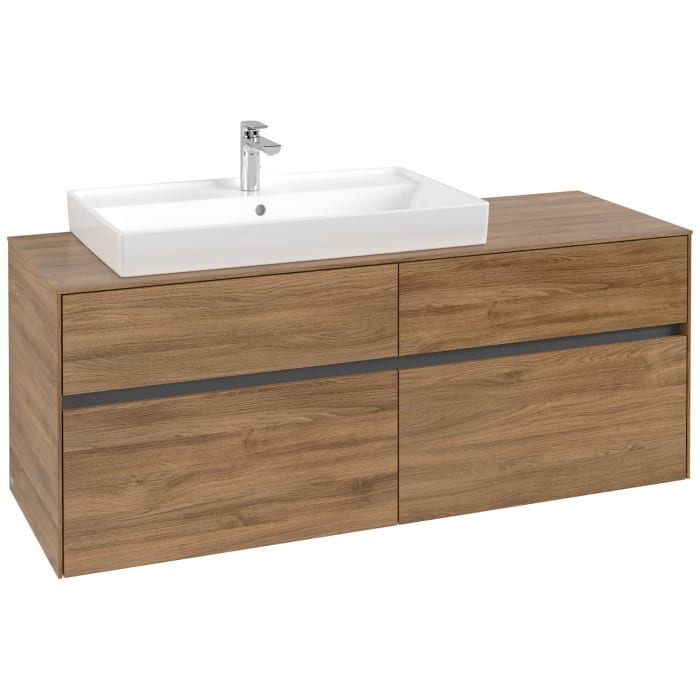 Villeroy & Boch Collaro Waschtischunterschrank 140 x 54,8 cm mit 4 Auszügen, für WT links