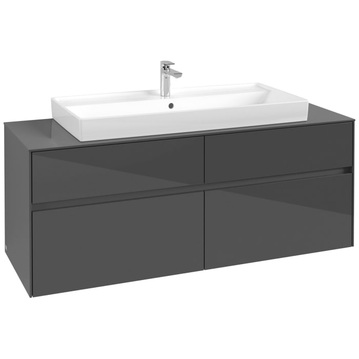 Villeroy & Boch Collaro Waschtischunterschrank 140 x 54,8 cm mit 4 Auszügen, für WT mittig
