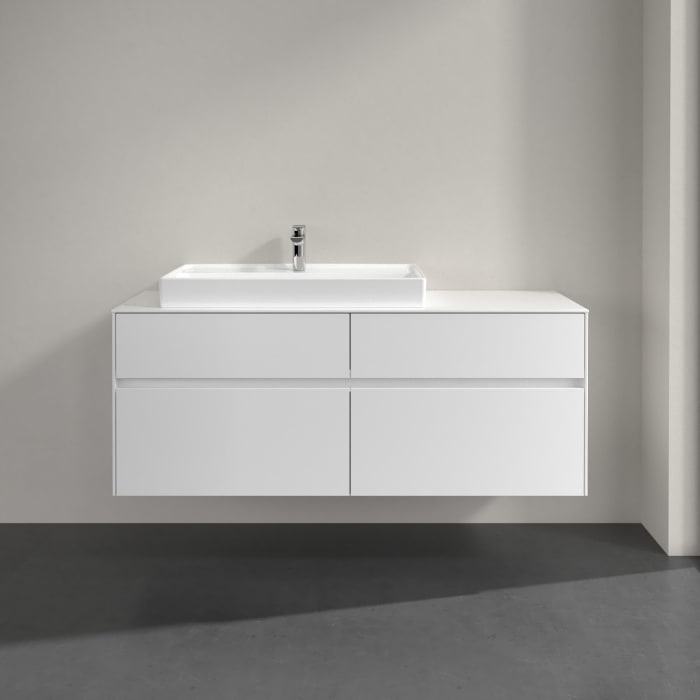 Villeroy & Boch Collaro Waschtischunterschrank 140 x 54,8 cm mit 4 Auszügen, für WT links