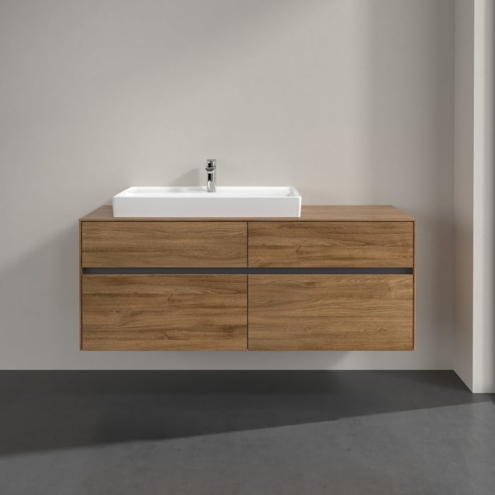 Villeroy & Boch Collaro Waschtischunterschrank 140 x 54,8 cm mit 4 Auszügen, für WT links