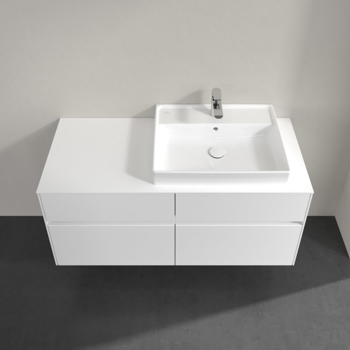 Villeroy & Boch Collaro Waschtischunterschrank 120 x 54,8 cm mit 4 Auszügen und LED Licht, für WT rechts