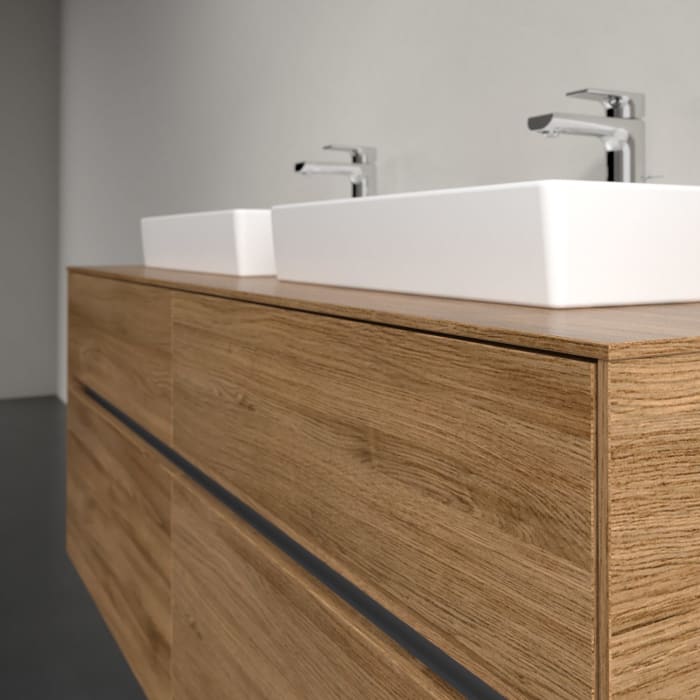 Villeroy & Boch Collaro Waschtischunterschrank 140 x 54,8 cm mit 4 Auszügen und LED Licht, für WT beidseitig