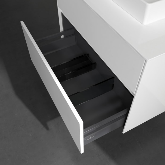 Villeroy & Boch Collaro Waschtischunterschrank 80 x 54,8 cm mit 2 Auszügen und LED Licht, für WT mittig