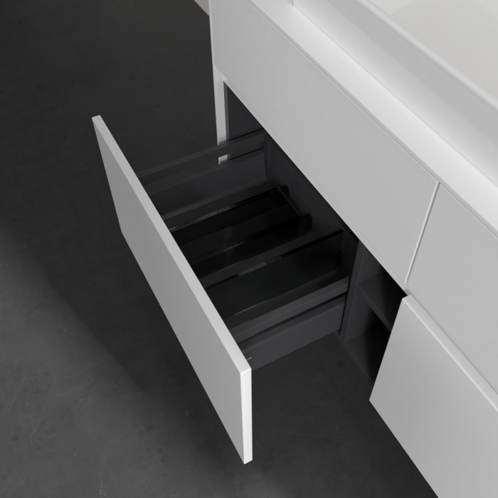 Villeroy & Boch Collaro Waschtischunterschrank 120 x 54,8 cm mit 4 Auszügen und LED Licht, für WT mittig