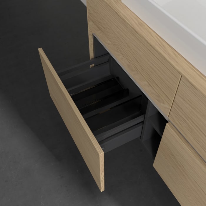 Villeroy & Boch Collaro Waschtischunterschrank 120 x 54,8 cm mit 4 Auszügen und LED Licht, für WT mittig