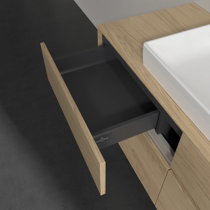 Villeroy & Boch Collaro Waschtischunterschrank 120 x 54,8 cm mit 4 Auszügen und LED Licht, für WT mittig