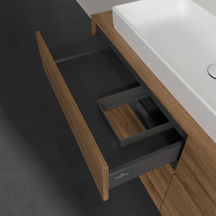 Villeroy & Boch Collaro Waschtischunterschrank 140 x 54,8 cm mit 4 Auszügen, für WT links