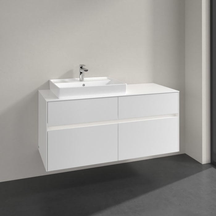 Villeroy & Boch Collaro Waschtischunterschrank 120 x 54,8 cm mit 4 Auszügen und LED Licht, für WT links