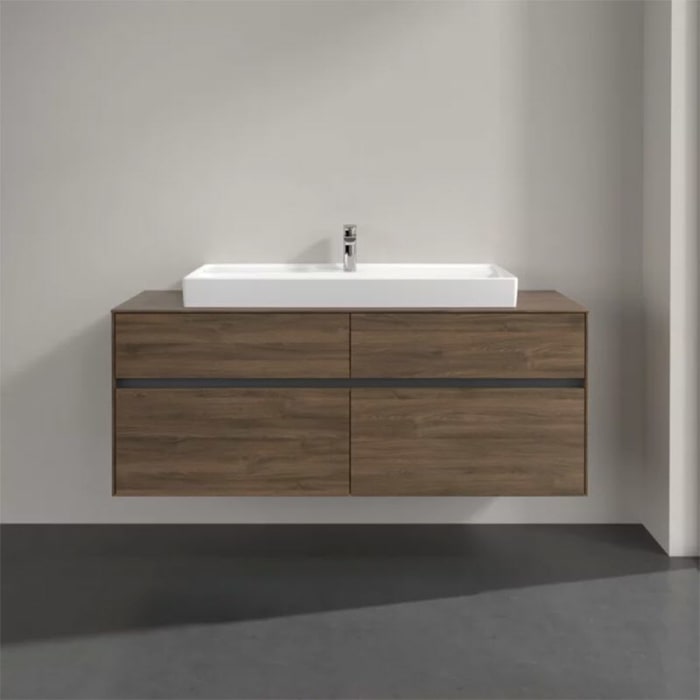 Villeroy & Boch Collaro Waschtischunterschrank 140 x 54,8 cm mit 4 Auszügen, für WT mittig