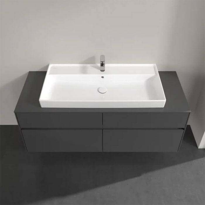 Villeroy & Boch Collaro Waschtischunterschrank 140 x 54,8 cm mit 4 Auszügen, für WT mittig