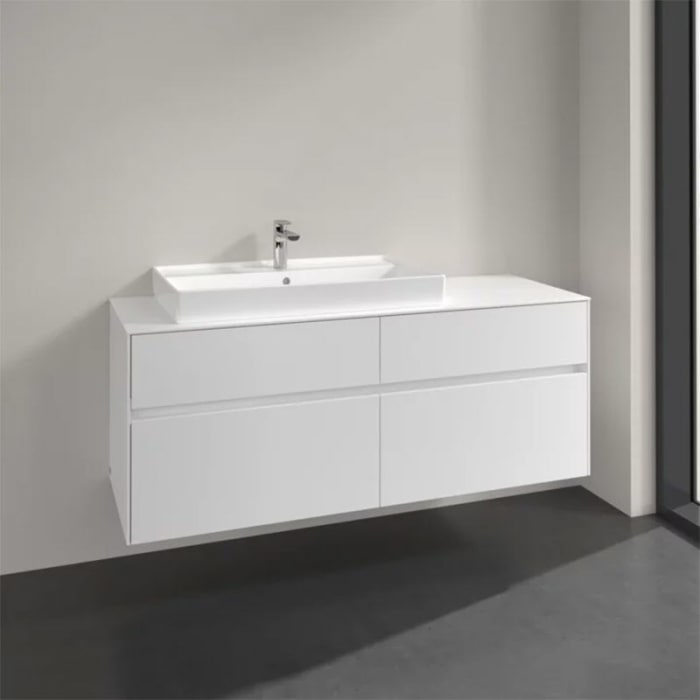 Villeroy & Boch Collaro Waschtischunterschrank 140 x 54,8 cm mit 4 Auszügen, für WT links