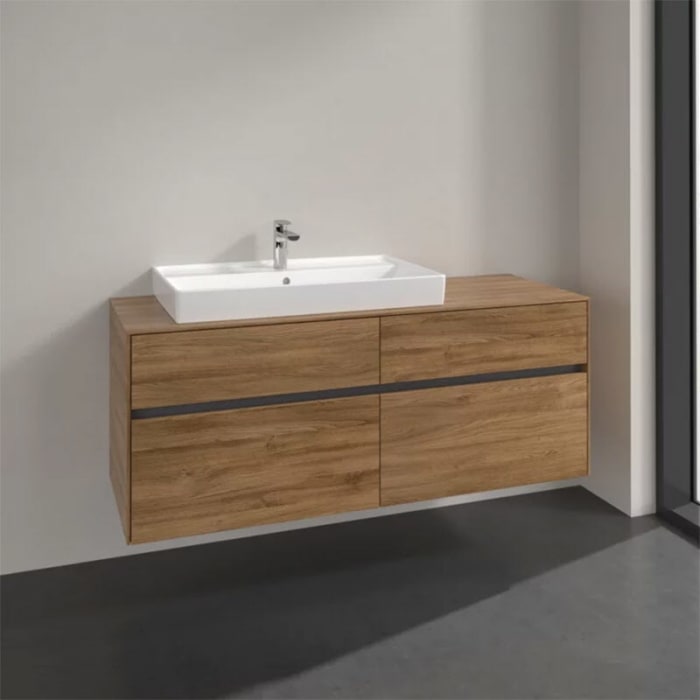 Villeroy & Boch Collaro Waschtischunterschrank 140 x 54,8 cm mit 4 Auszügen, für WT links