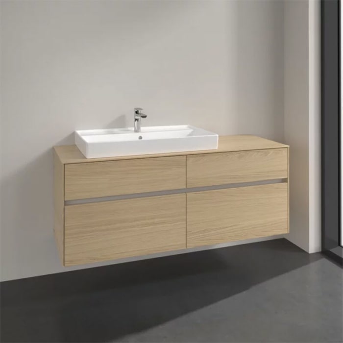 Villeroy & Boch Collaro Waschtischunterschrank 140 x 54,8 cm mit 4 Auszügen, für WT links