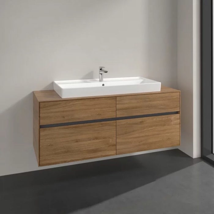 Villeroy & Boch Collaro Waschtischunterschrank 140 x 54,8 cm mit 4 Auszügen, für WT mittig