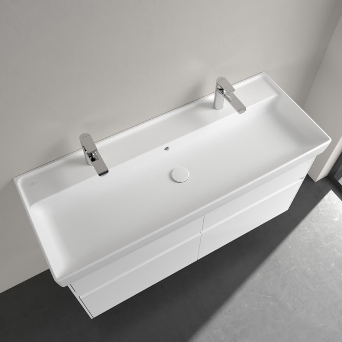 Villeroy & Boch Collaro Schrankwaschtisch 120 cm mit Überlauf, 2 Hahnlöcher