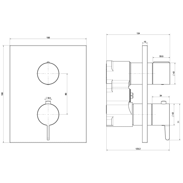 Villeroy & Boch Conum Unterputz-Thermostat mit Einwege-Mengenregulierung