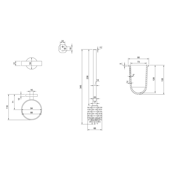 Villeroy & Boch Elements - Tender Toilettenbürstengarnitur