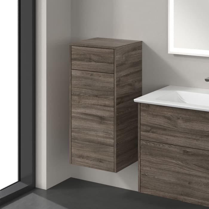 Villeroy & Boch Finero Seitenschrank 40,4 x 86,6 cm mit 1 Schublade und 1 Tür, Anschlag links