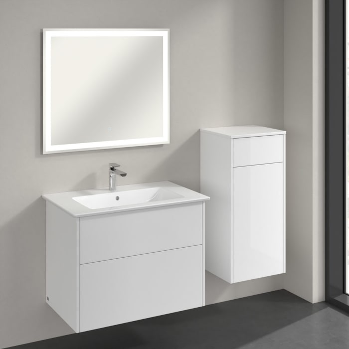 Villeroy & Boch Finero Seitenschrank 40,4 x 86,6 cm mit 1 Schublade und 1 Tür, Anschlag rechts